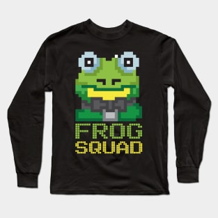 Funny Frog Squad Pixel Frog Gamer Gift Long Sleeve T-Shirt